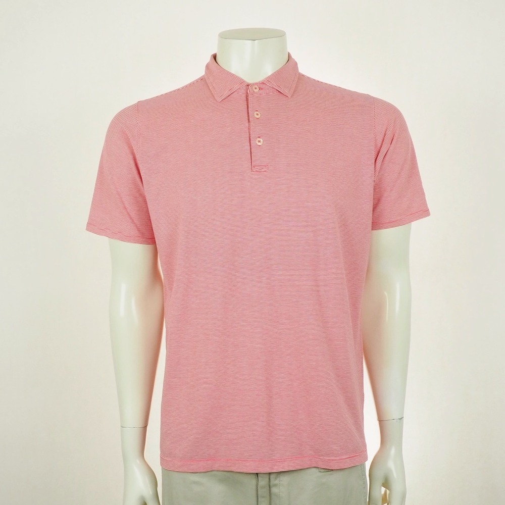 B.Draddy Golf Polo Shirt Mens Medium Red Pima Cotton Blend Peninsula Golf Club